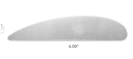 Mudtools Long Stainless Steel Scraper Rib - 12 Teeth Edge