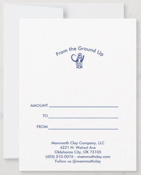 Physical Gift Card - Mammoth Clay Company!