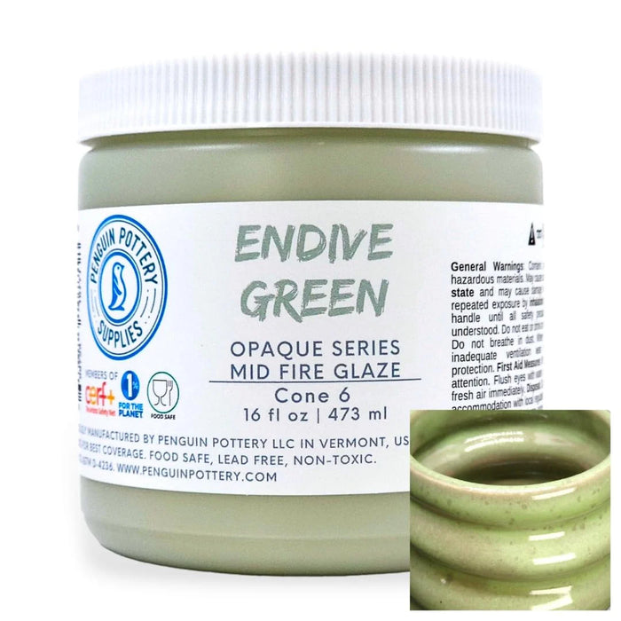 Endive Green Glaze - Penguin Pottery