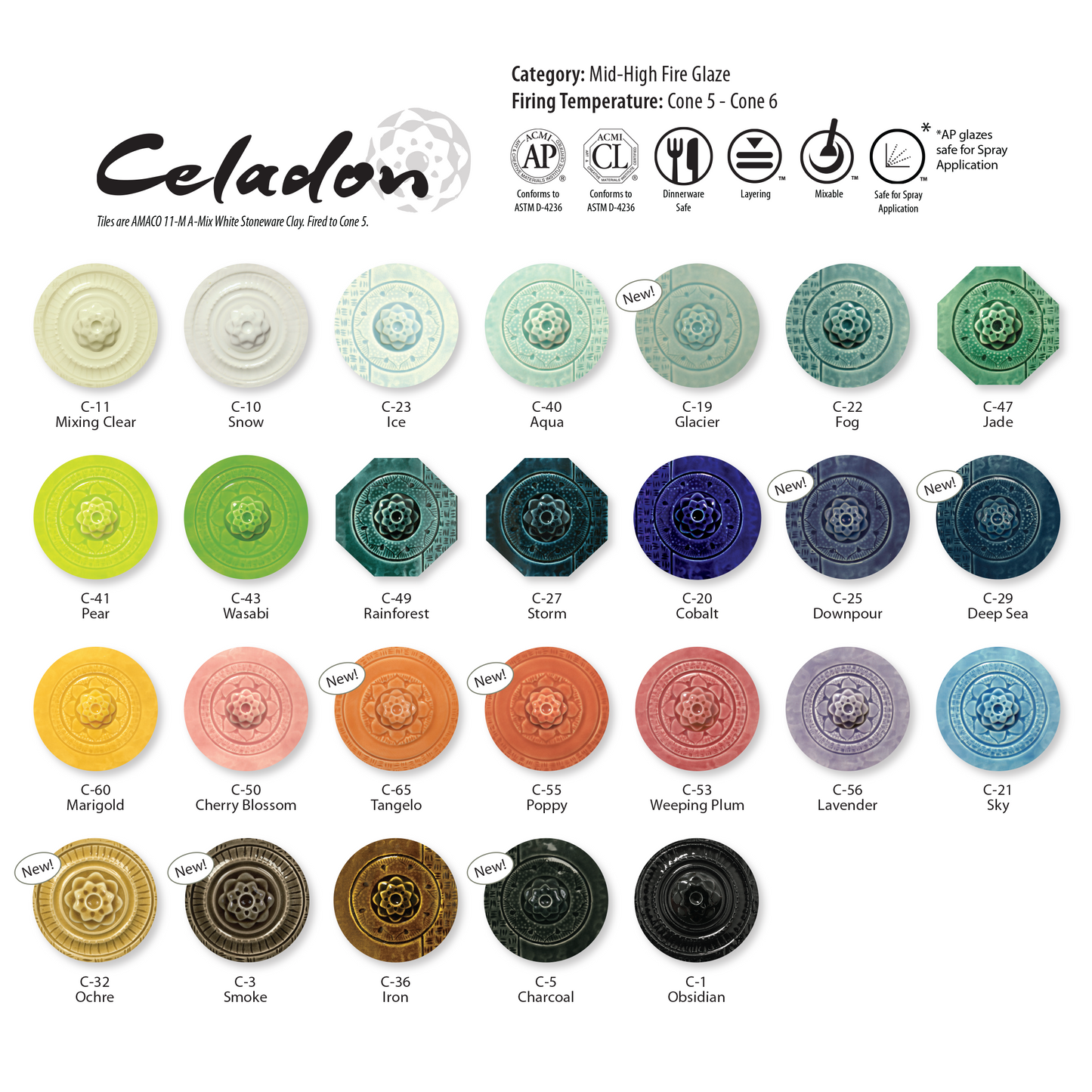 Aqua C-40 - AMACO Celadon Glazes - Pint